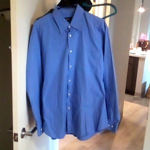 New Blue Hugo Boss two ply collared button down shirt